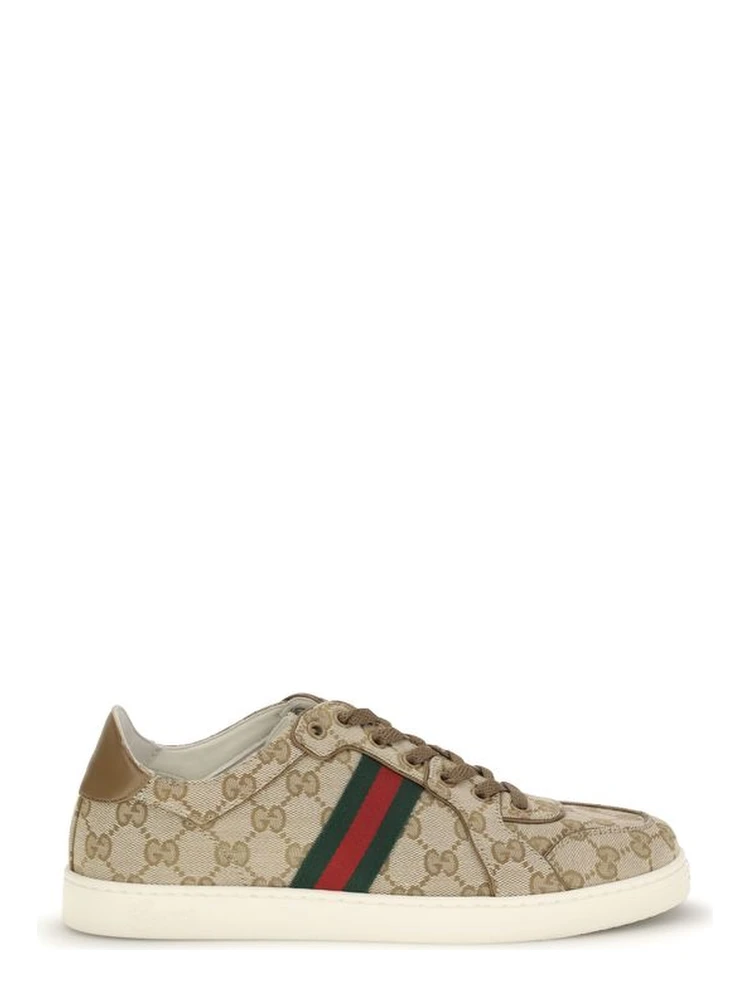 Beige Fabric Athletic Sneakers