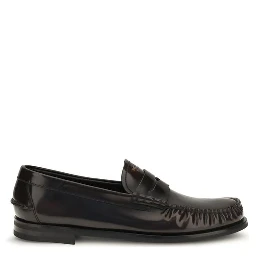 Brown Calf Leather Bos Taurus Slip-On Loafers