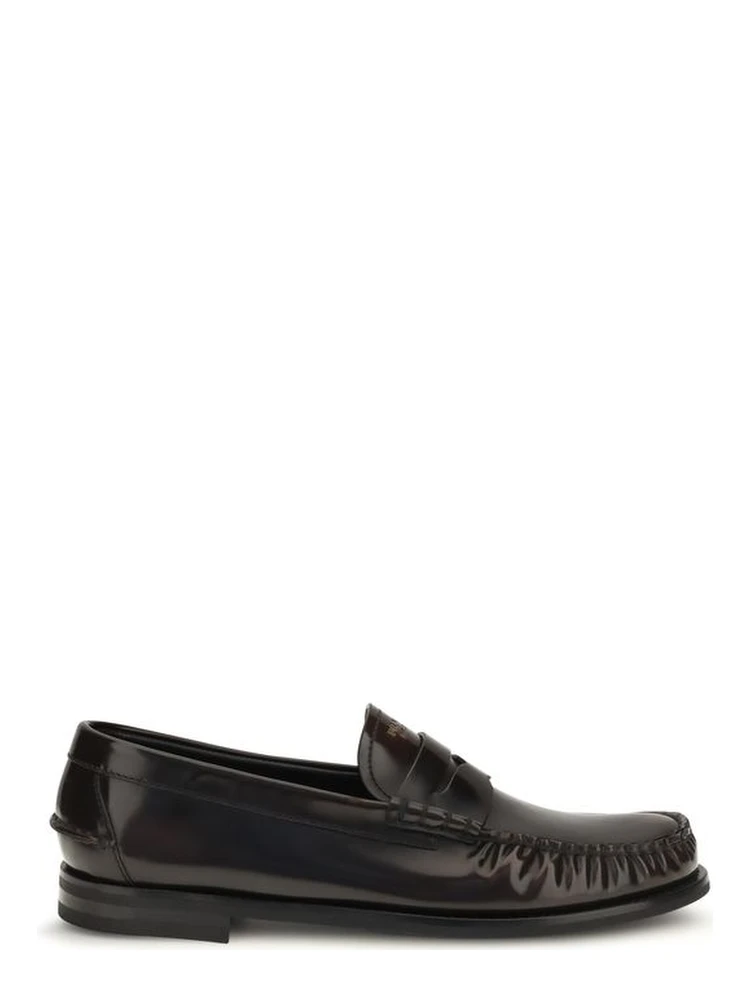 Brown Calf Leather Bos Taurus Slip-On Loafers