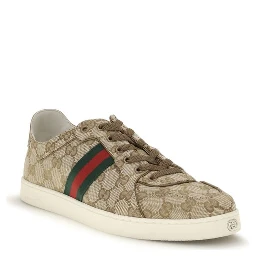 Beige Fabric Athletic Sneakers