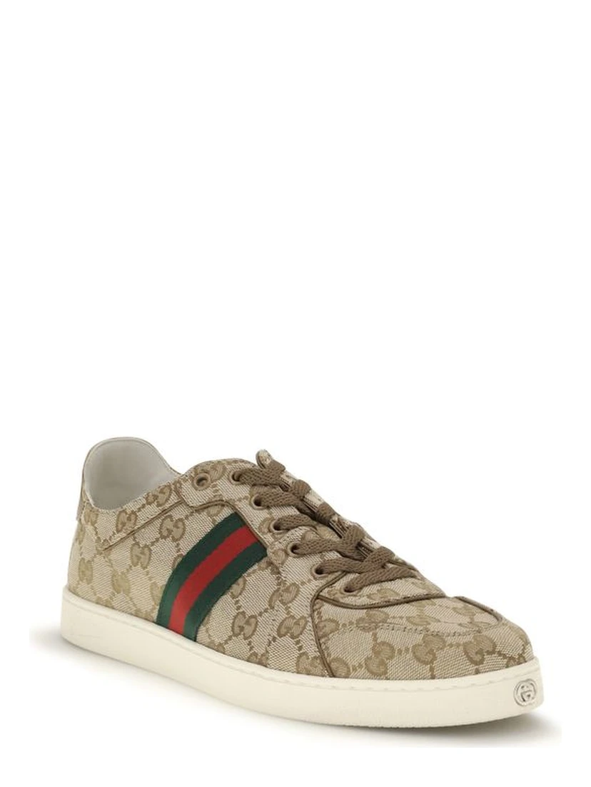 Beige Fabric Athletic Sneakers