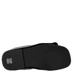 Black Leather Slippers