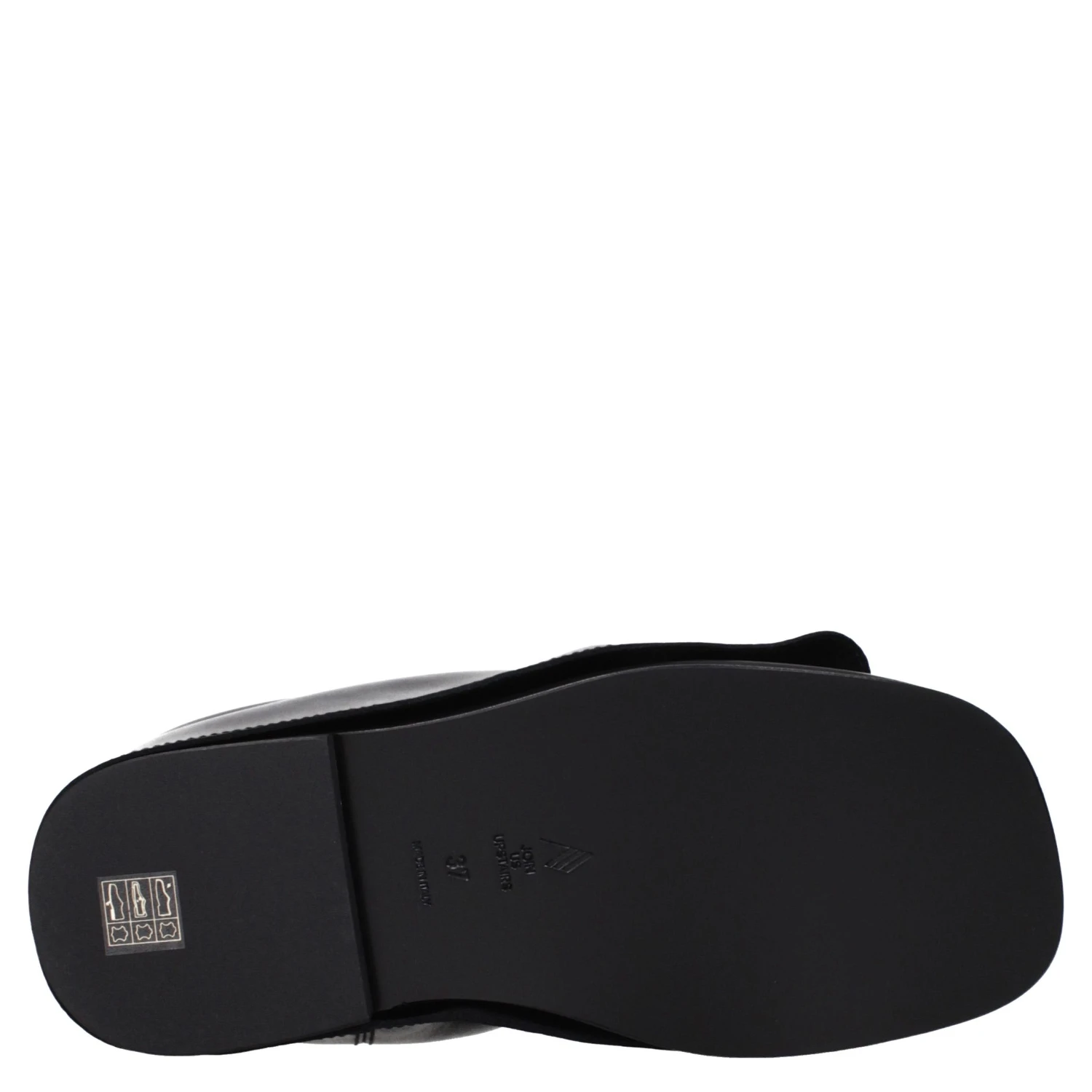 Black Leather Slippers