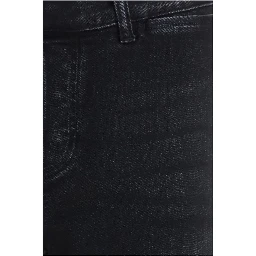 Black Cotton Flared Jeans