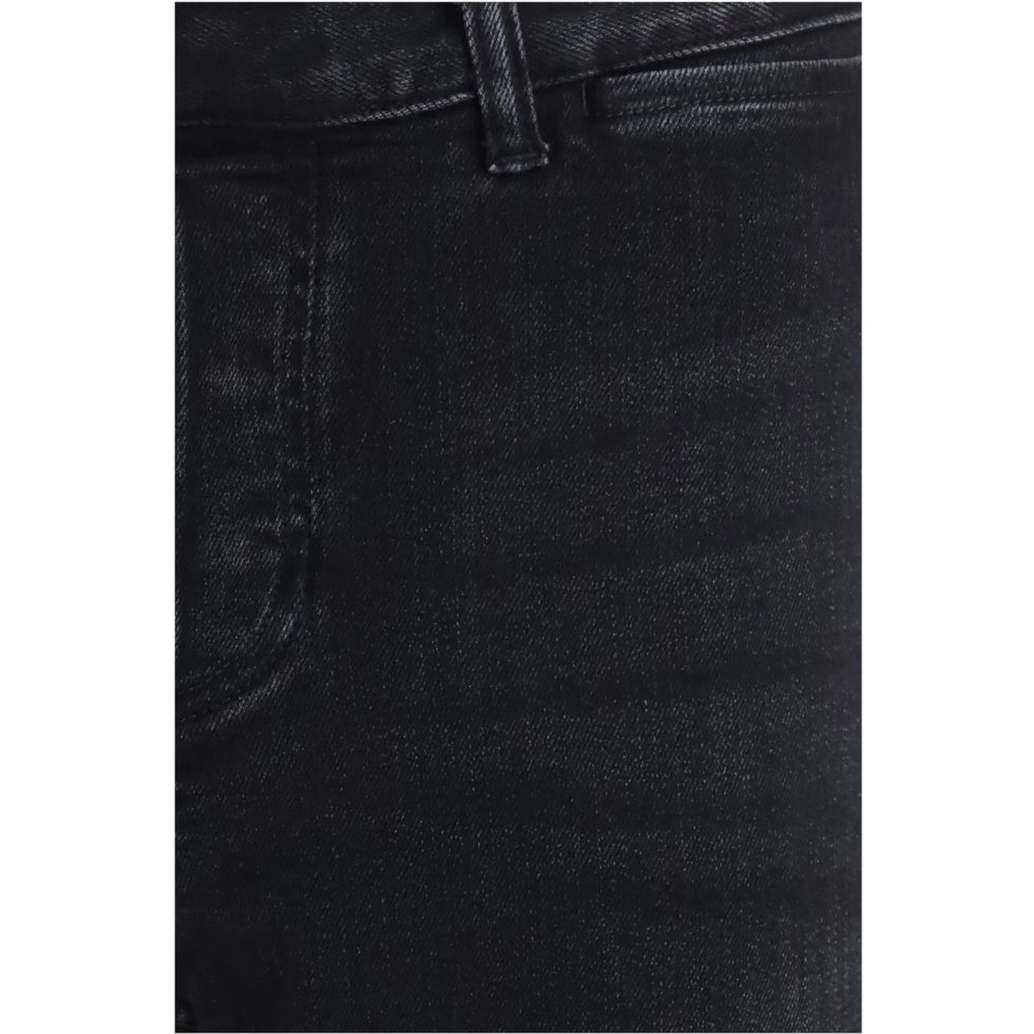 Black Cotton Flared Jeans