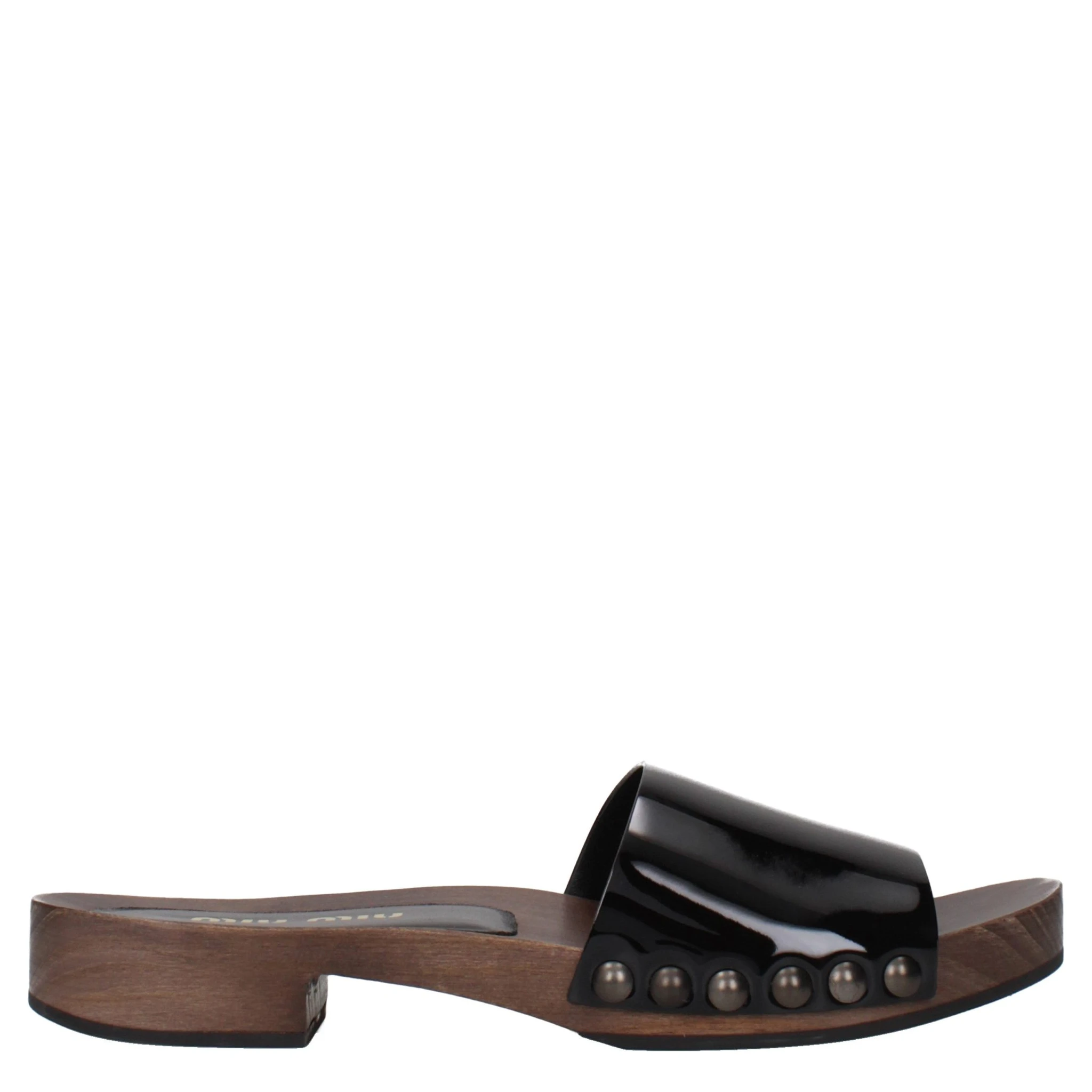 Black Leather Slippers