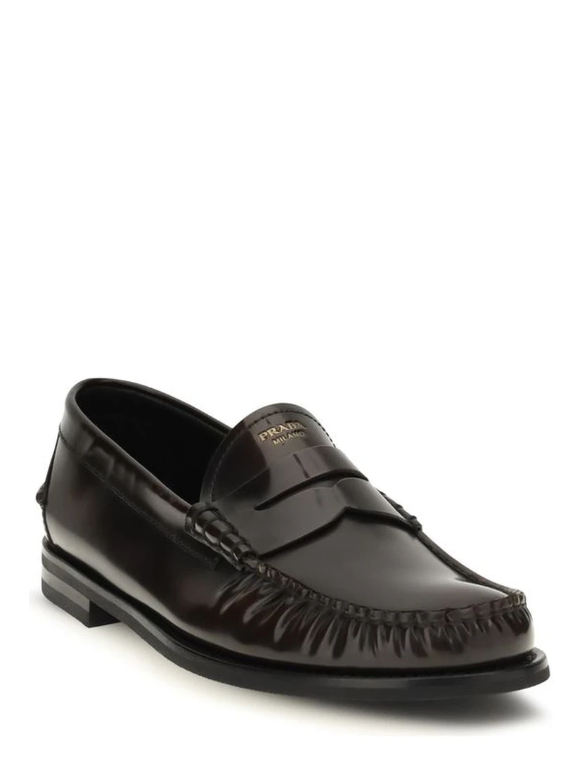 Brown Calf Leather Bos Taurus Slip-On Loafers