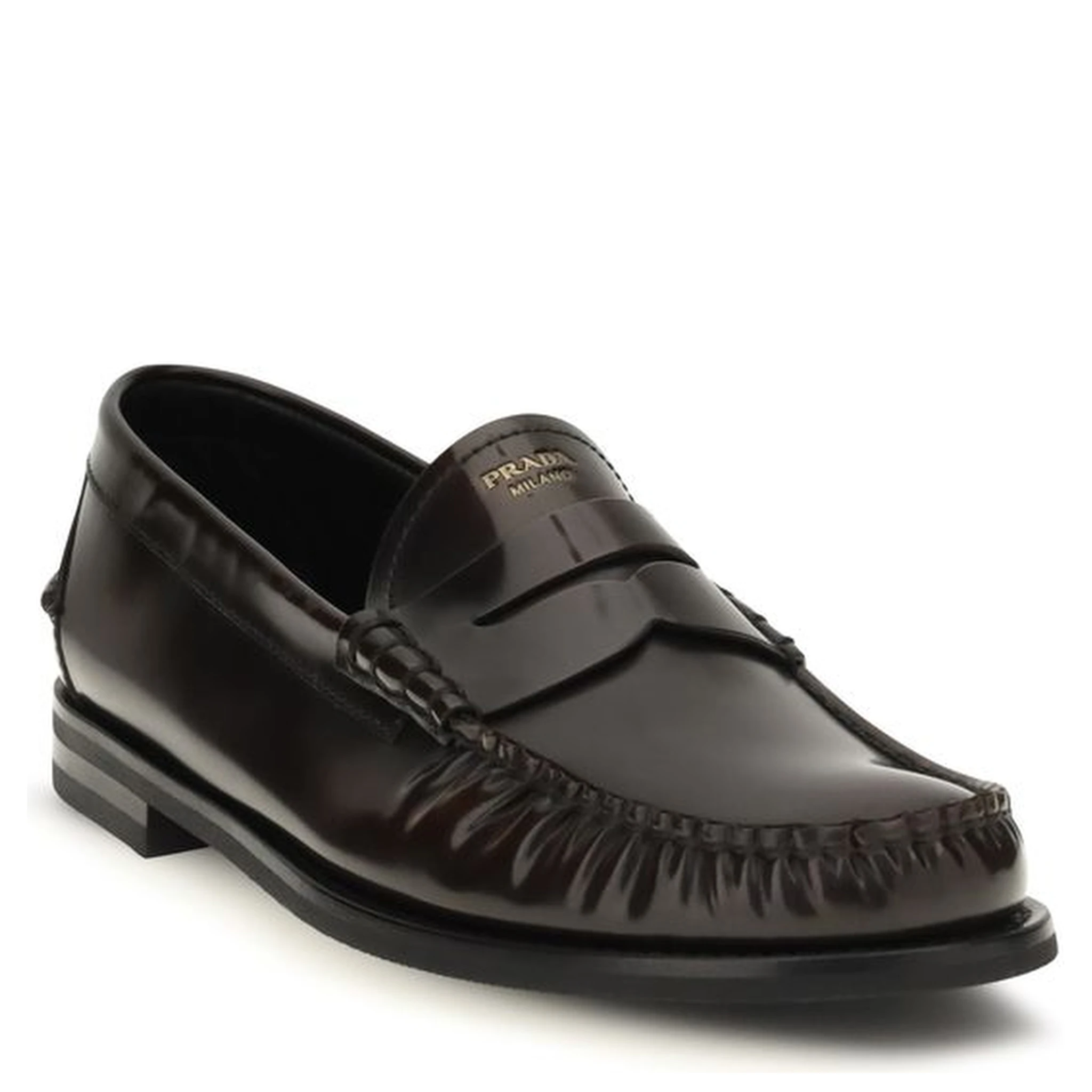 Brown Calf Leather Bos Taurus Slip-On Loafers