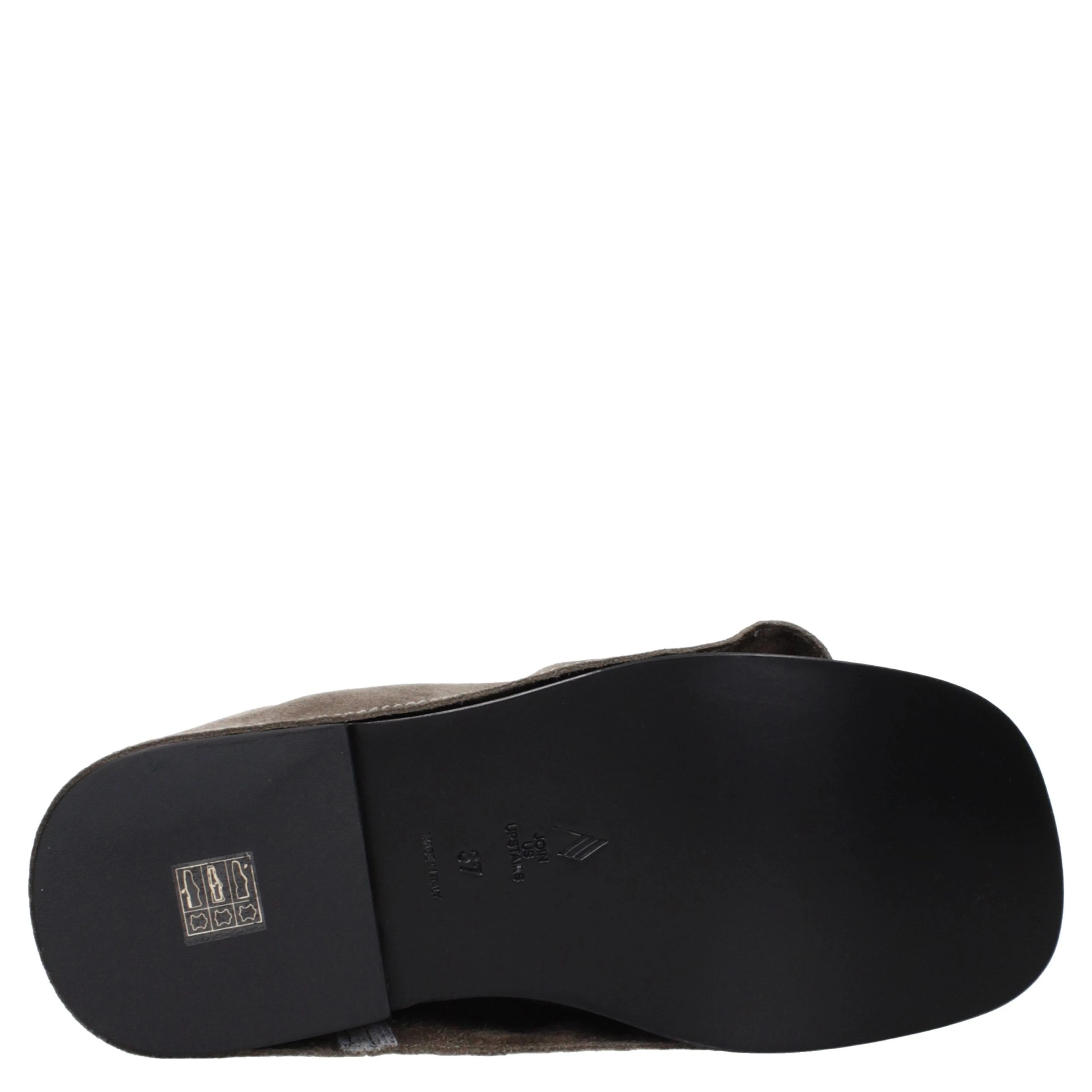 Gray Leather Slippers