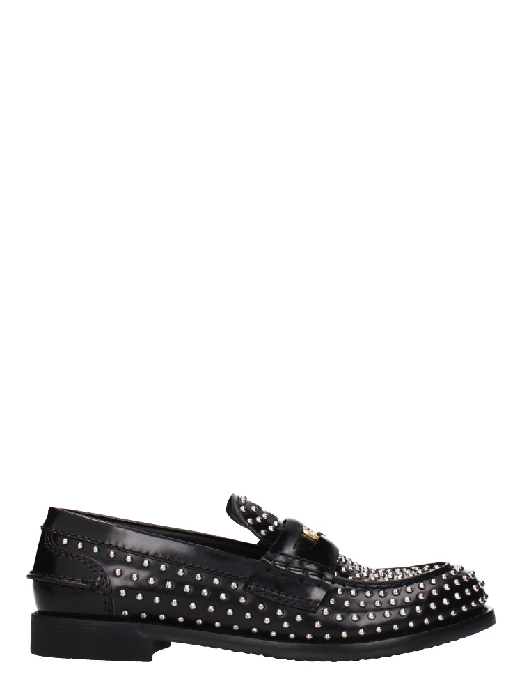 Black Leather Slip-On Loafers
