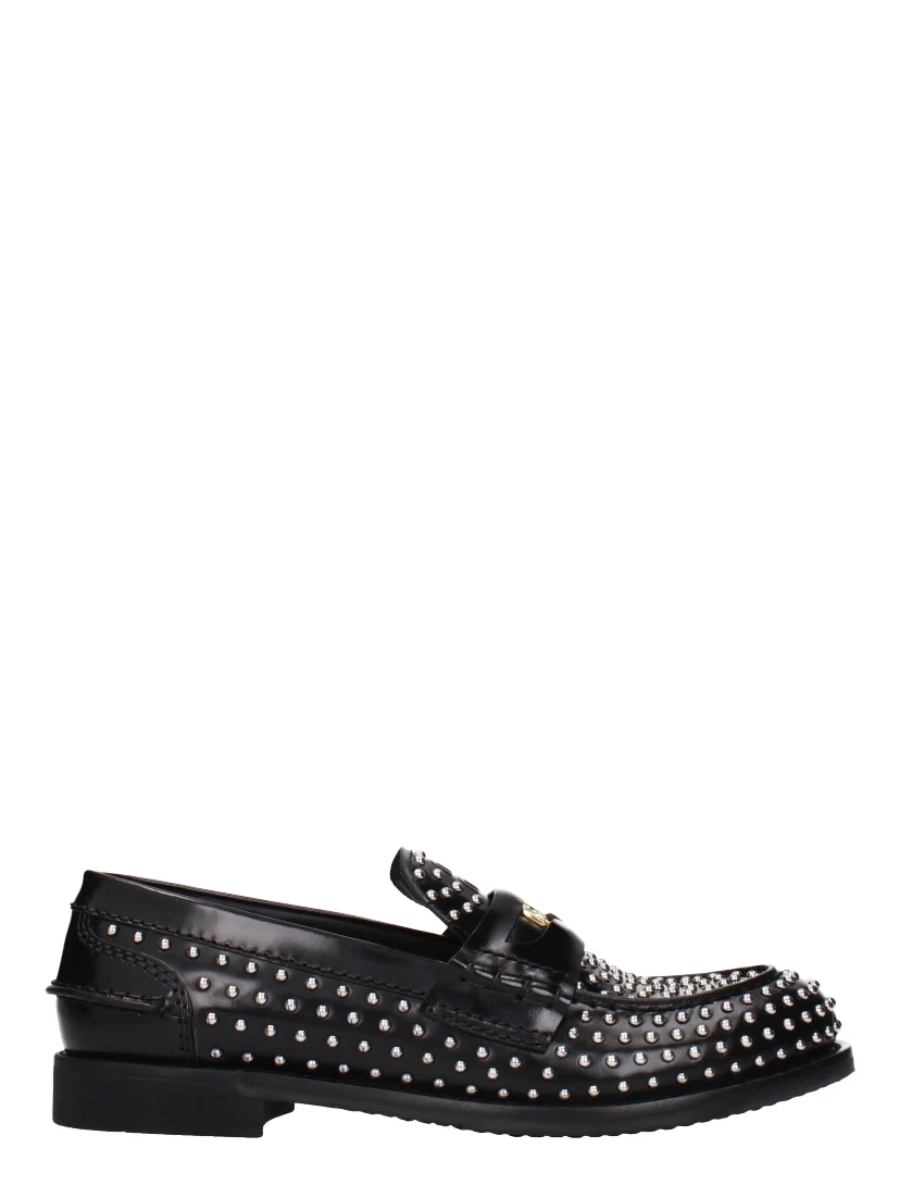 Black Leather Slip-On Loafers