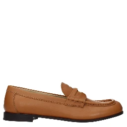 Brown Leather Slip-On Loafers