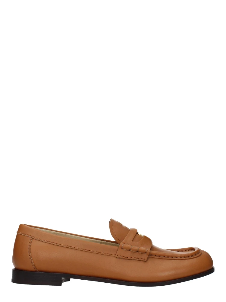 Brown Leather Slip-On Loafers
