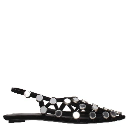 Black Leather Ballet Flats