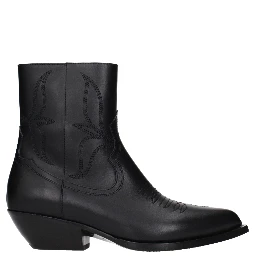Black Leather Ankle Boots