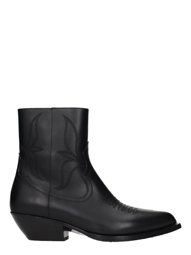 Black Leather Ankle Boots