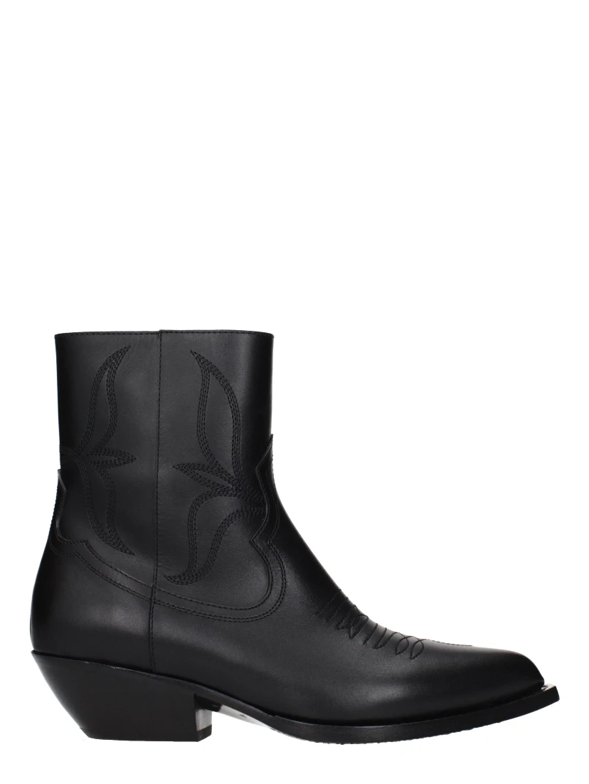 Black Leather Ankle Boots
