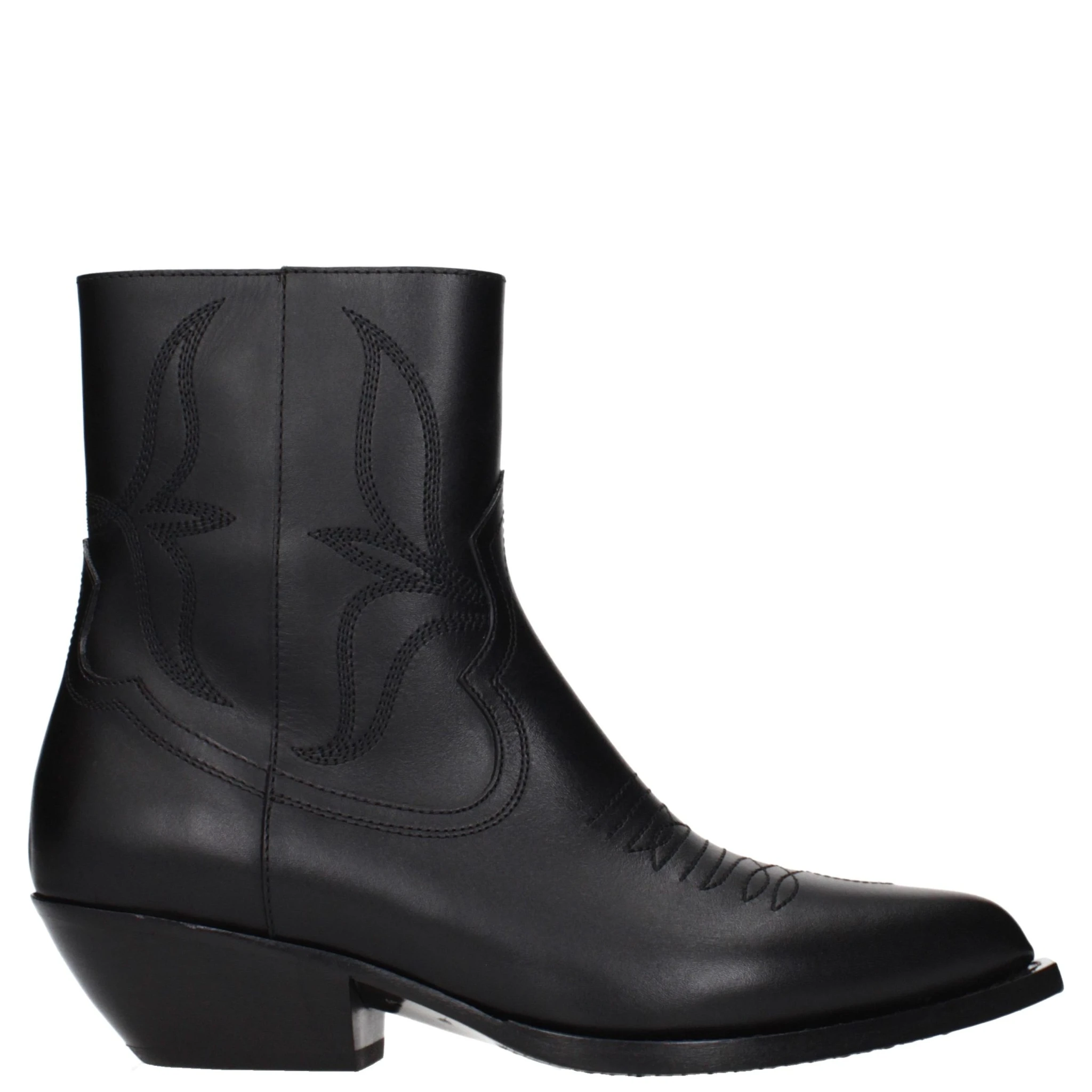Black Leather Ankle Boots