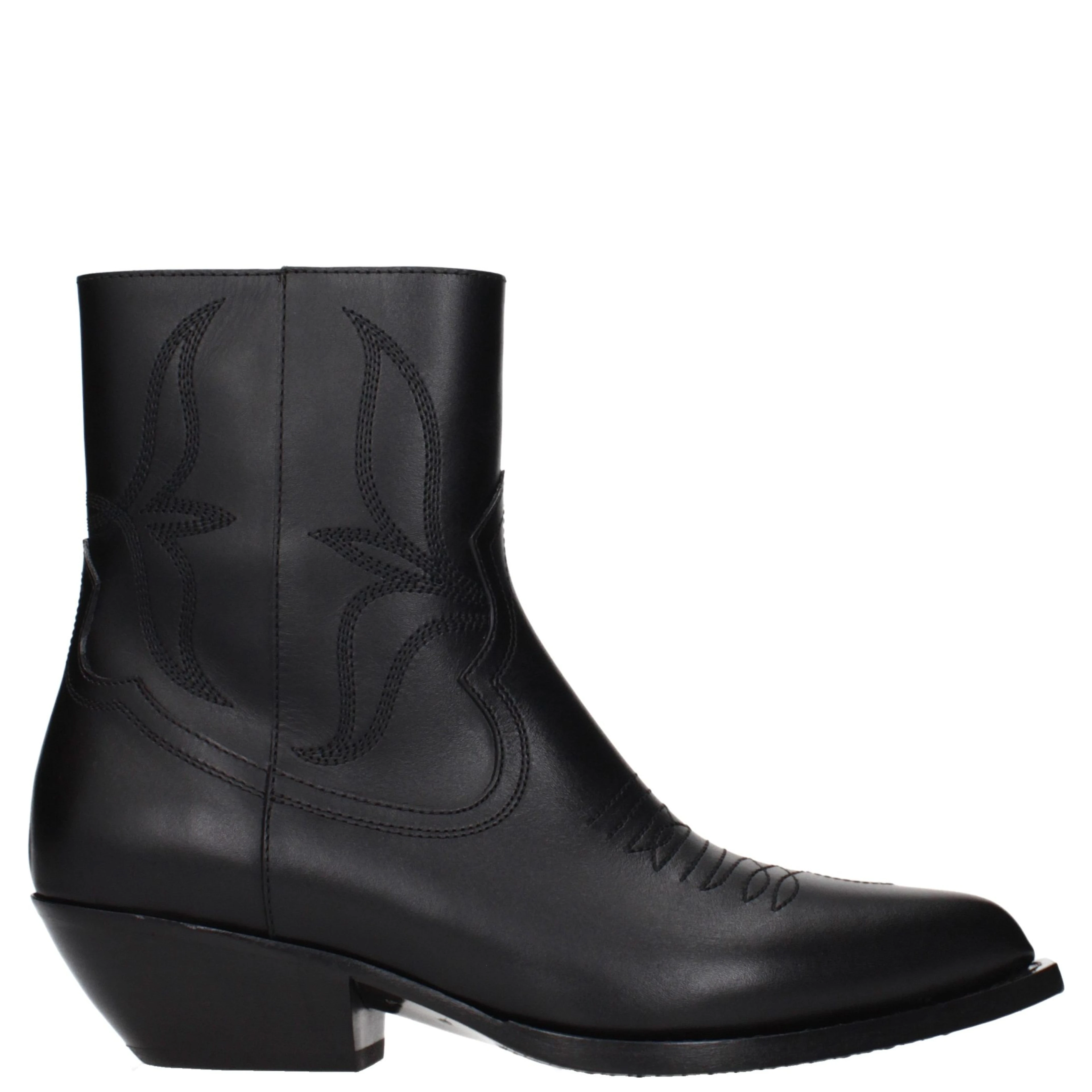 Black Leather Ankle Boots
