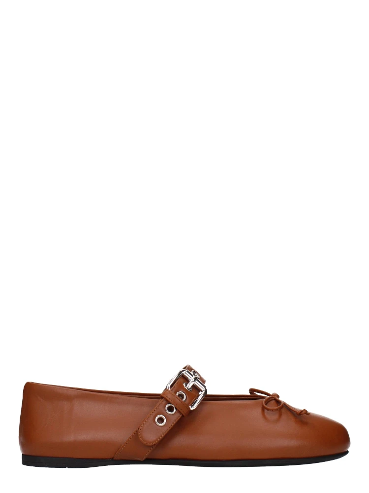 Brown Leather Ballet Flats