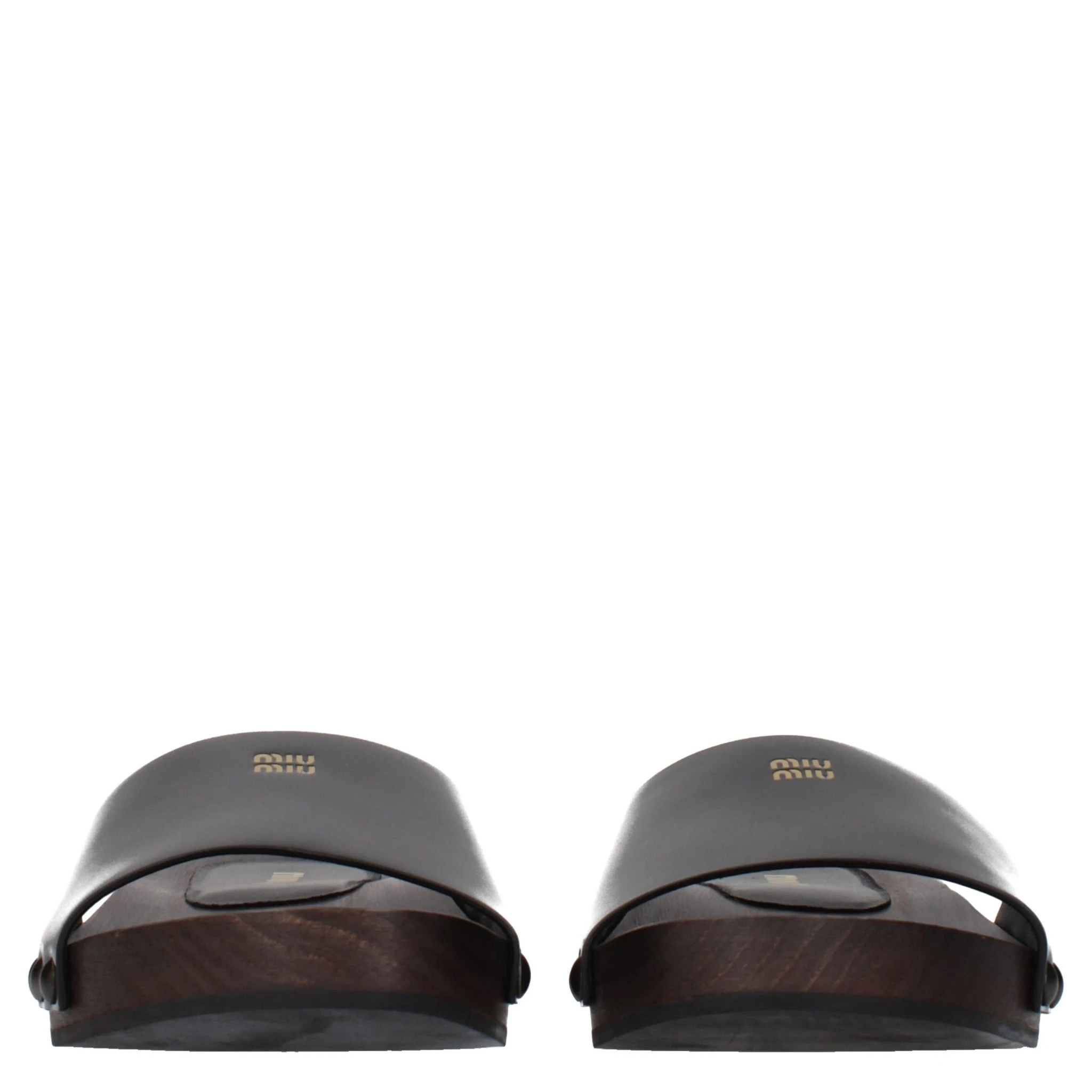 Black Leather Slippers