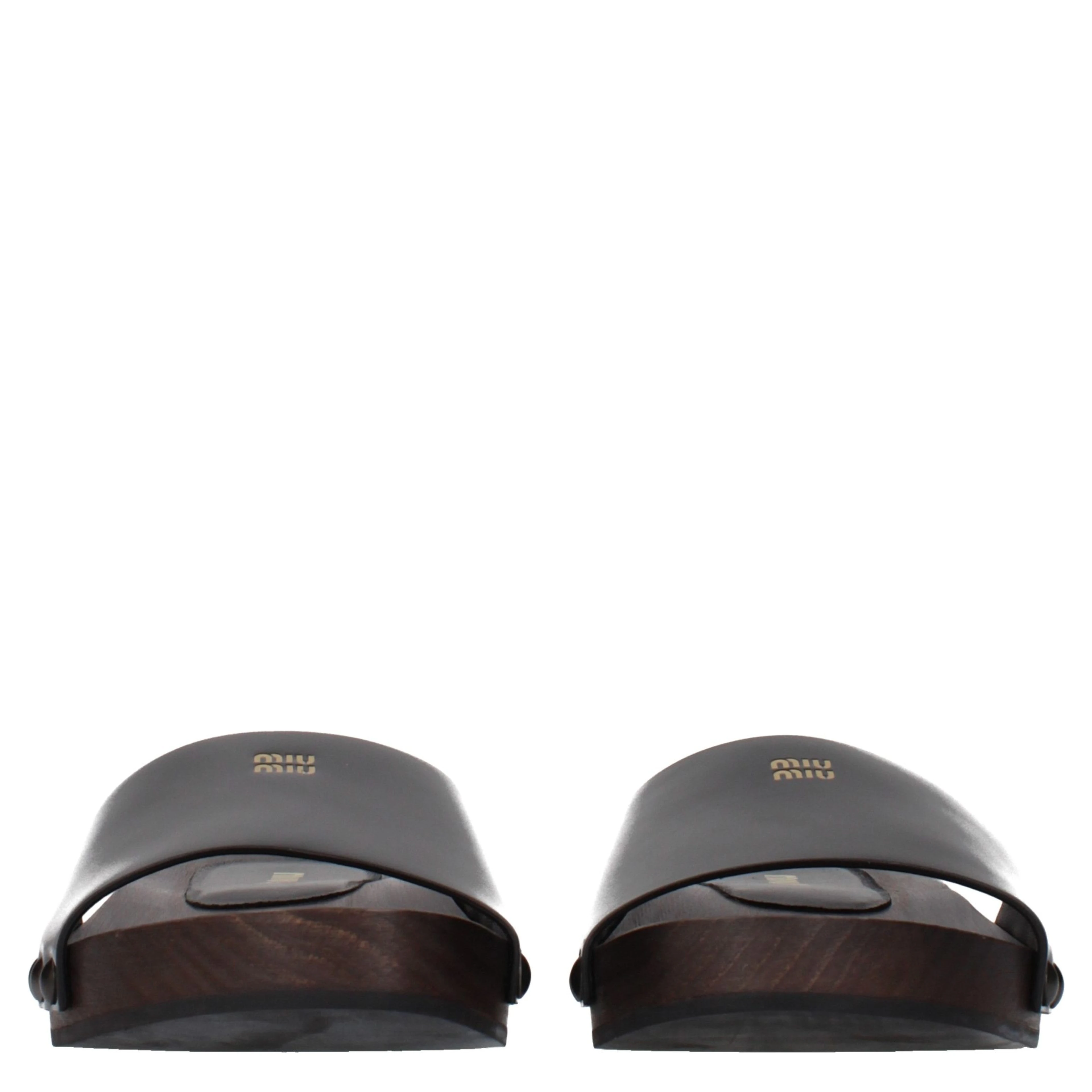 Black Leather Slippers
