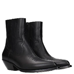 Black Leather Ankle Boots