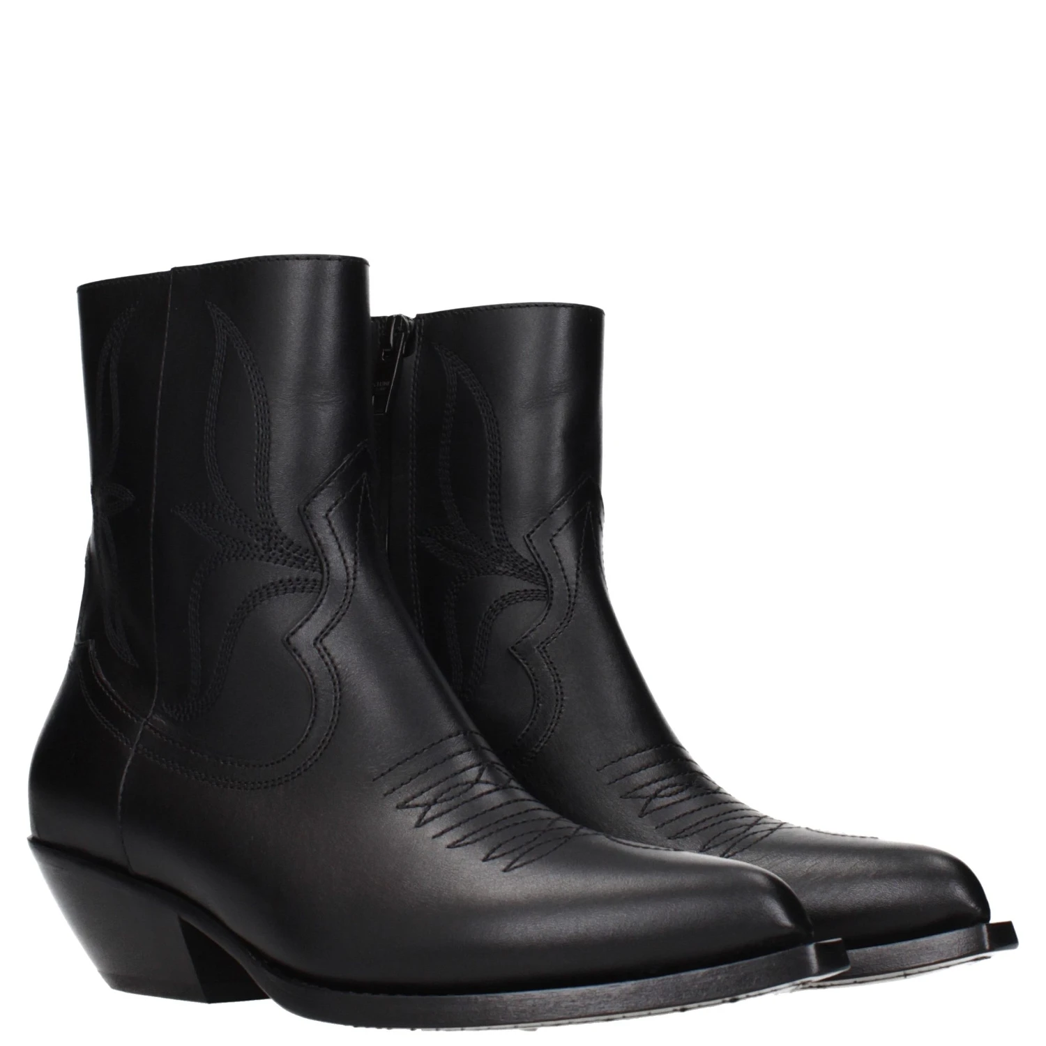 Black Leather Ankle Boots