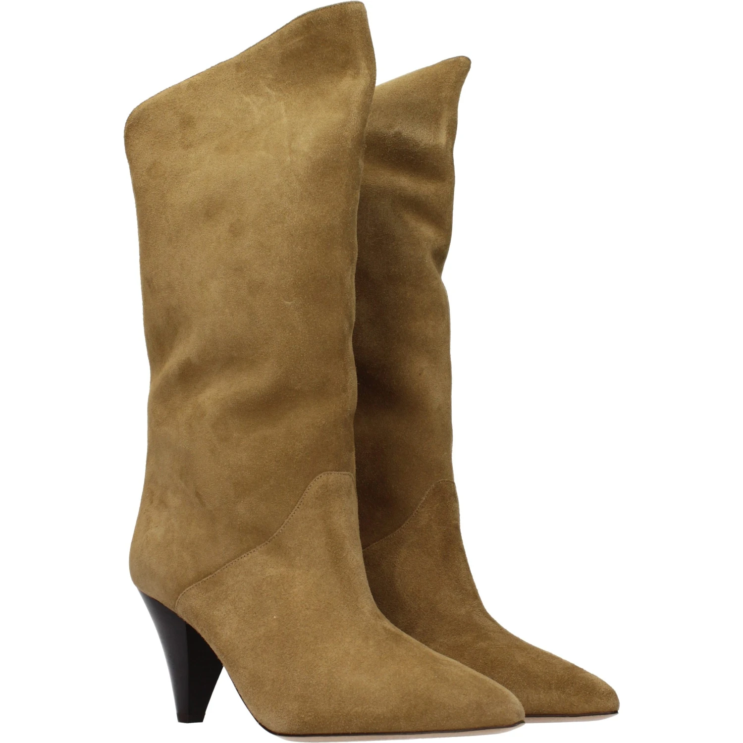 Brown Leather High Heel Boots