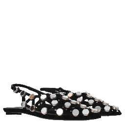 Black Leather Ballet Flats