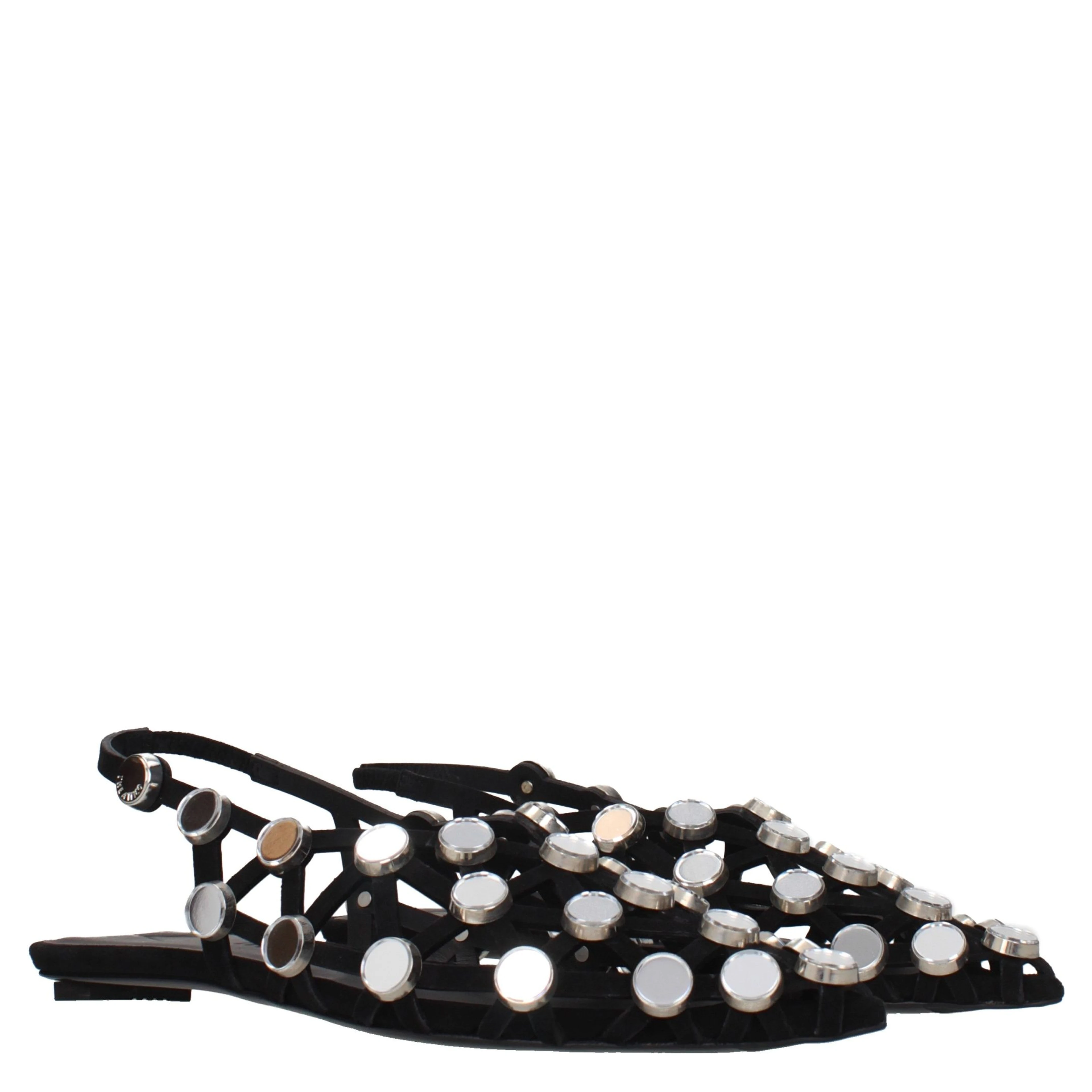 Black Leather Ballet Flats
