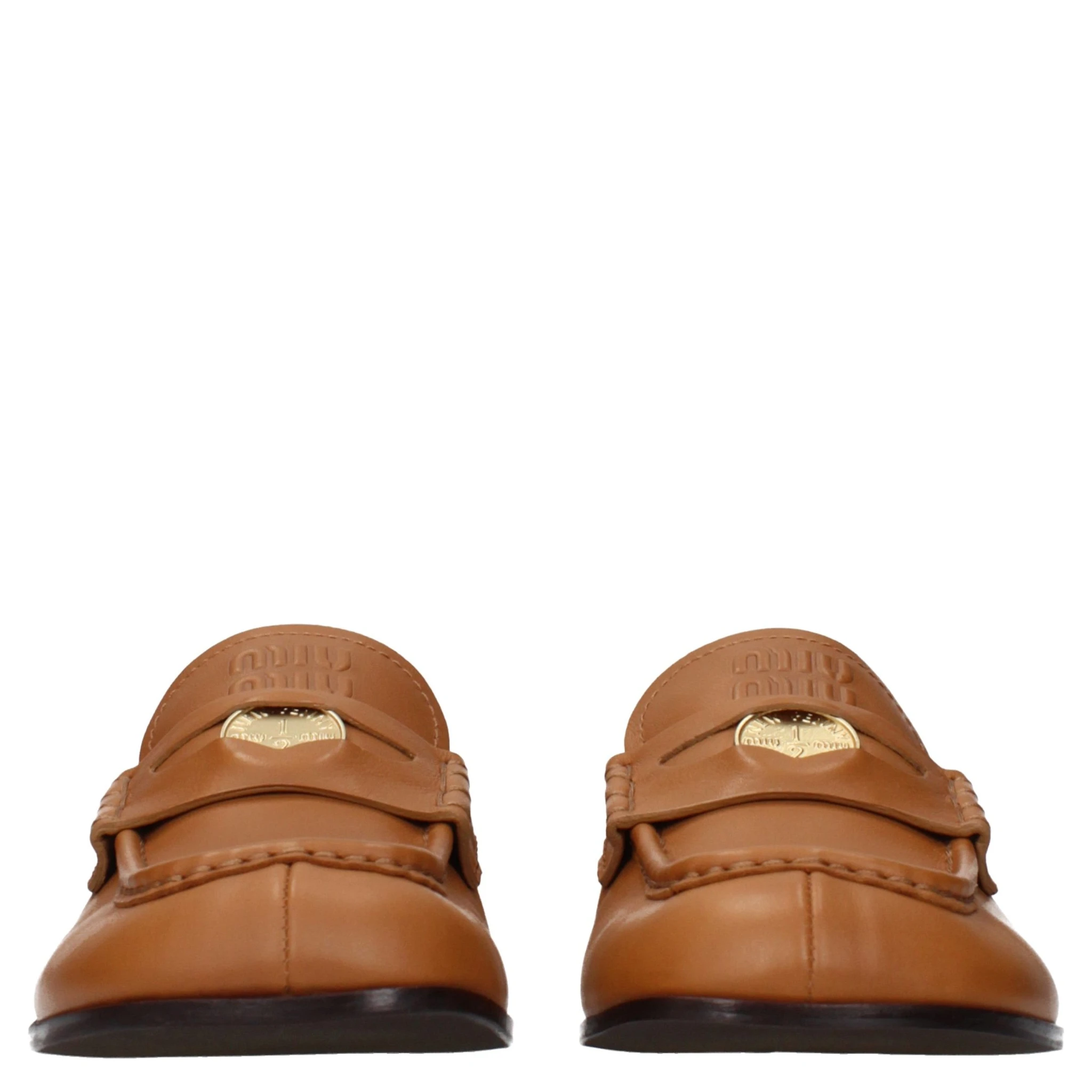 Brown Leather Slip-On Loafers
