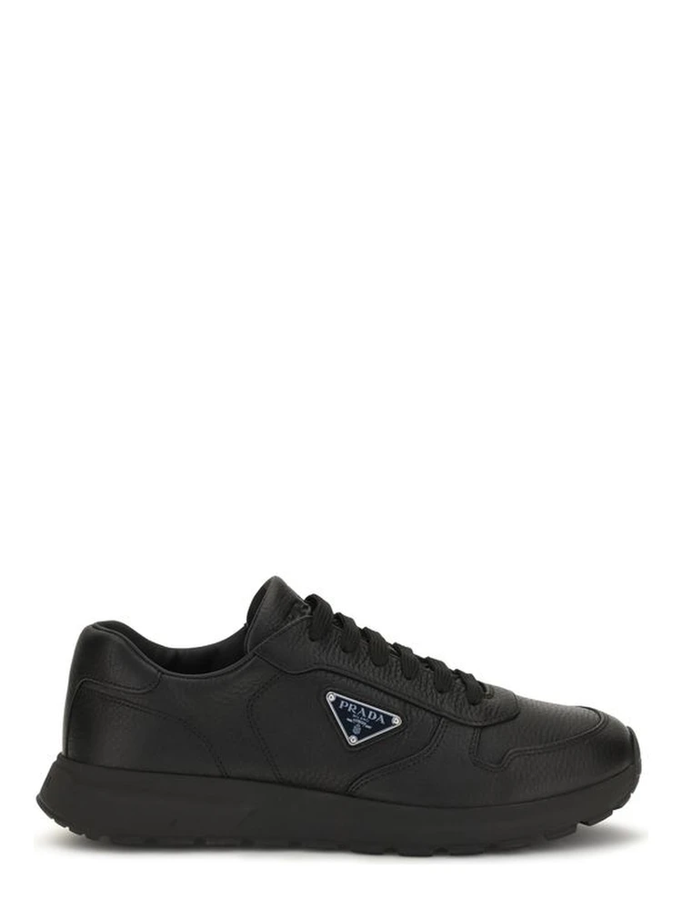 Black Polyester Athletic Sneakers