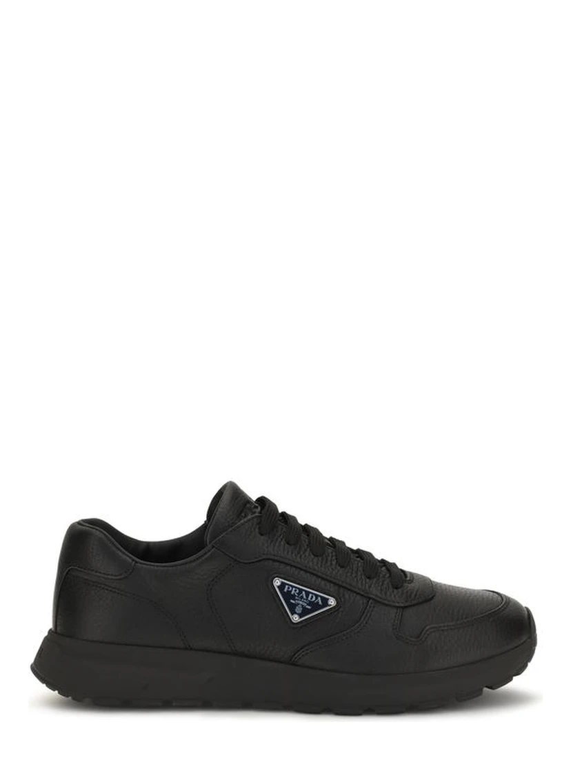 Black Polyester Athletic Sneakers