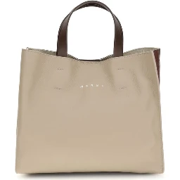 Beige Calf Leather Bos Taurus Shoulder Bag