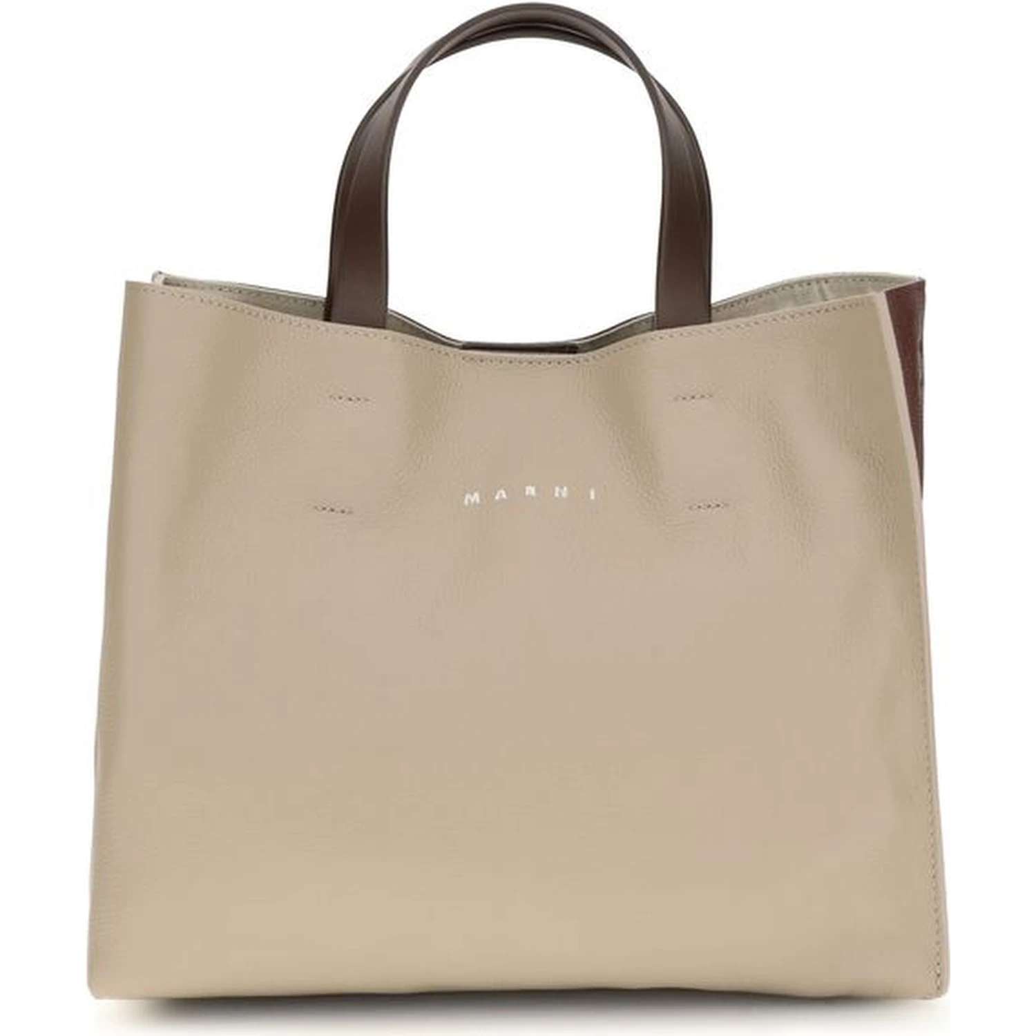 Beige Calf Leather Bos Taurus Shoulder Bag
