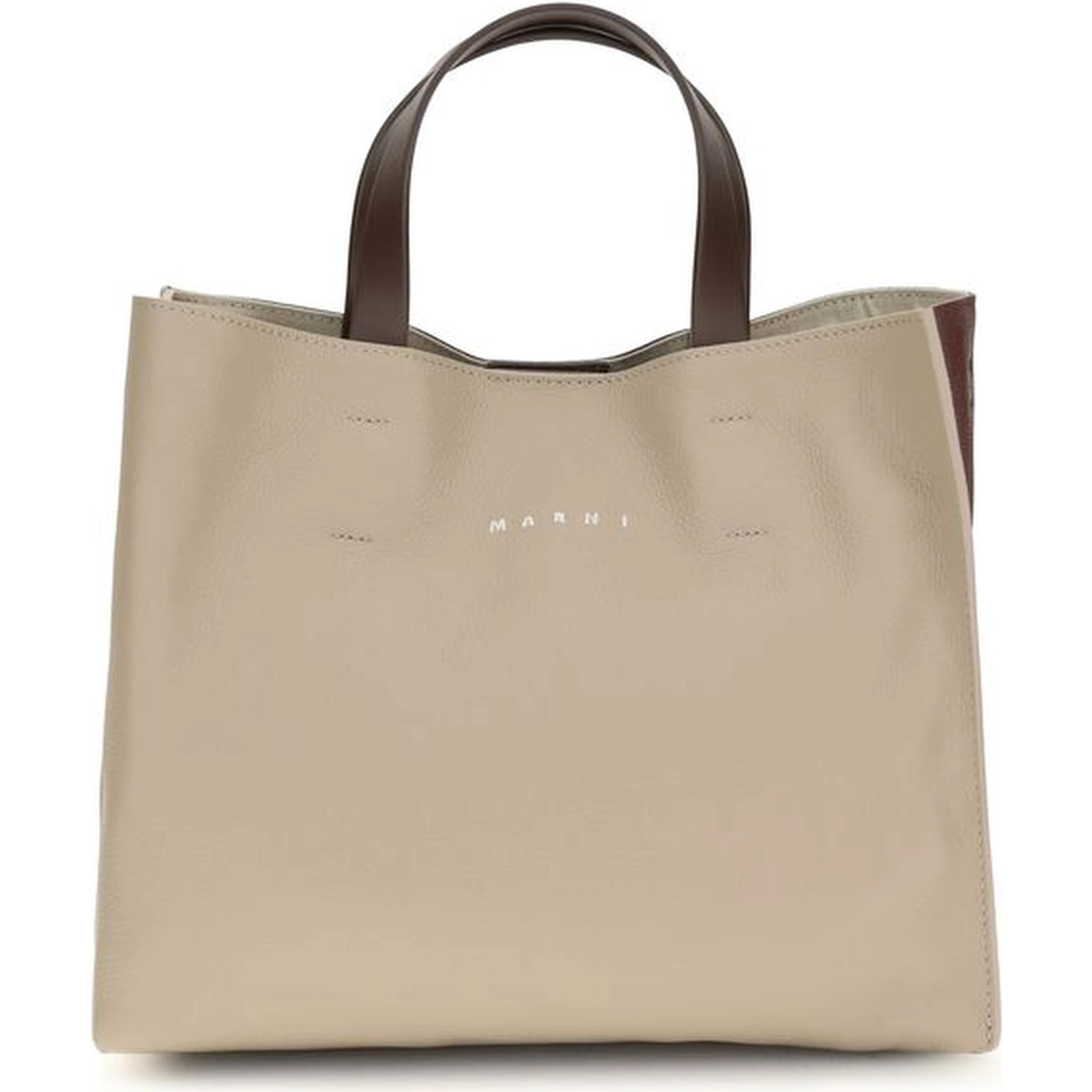 Beige Calf Leather Bos Taurus Shoulder Bag