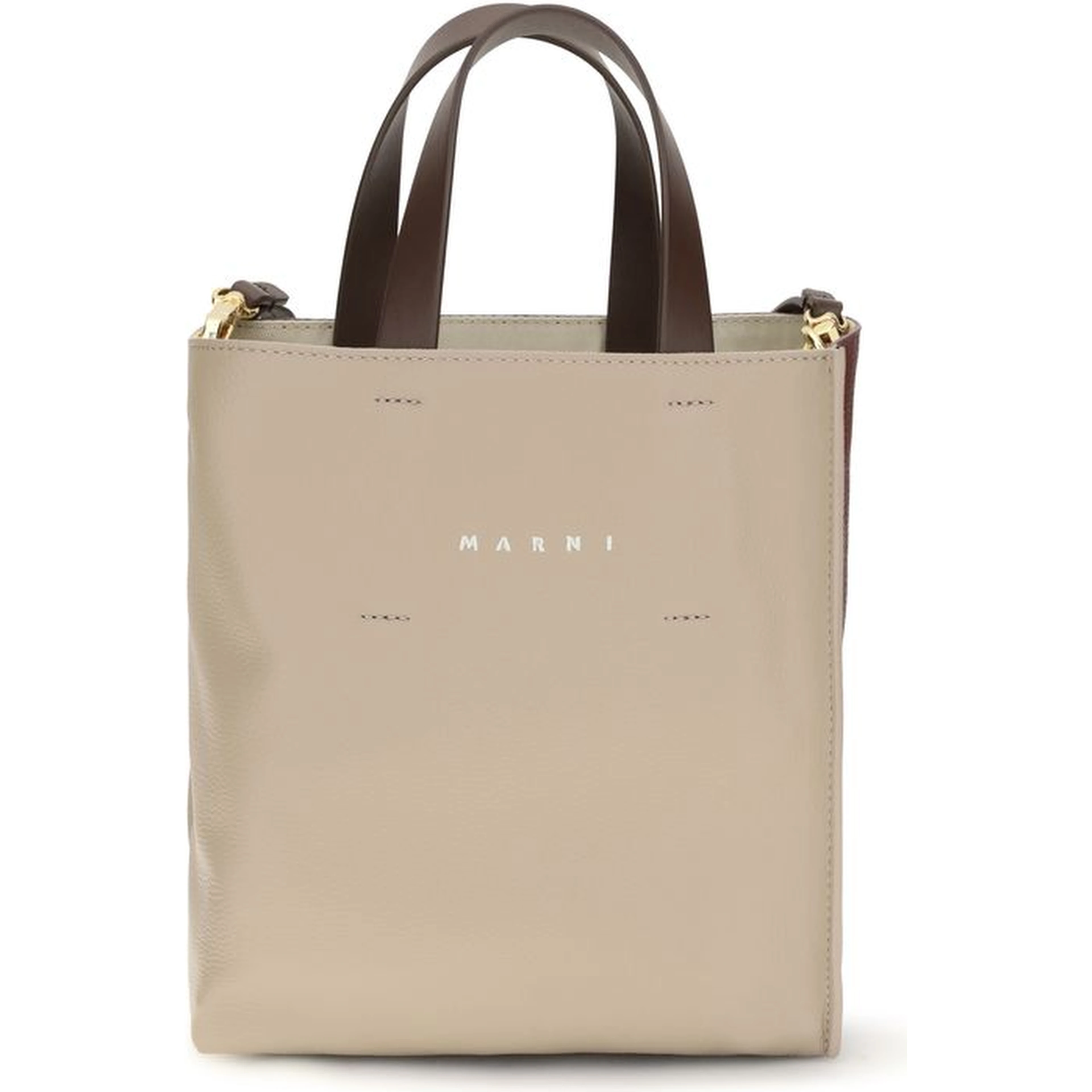 Beige Calf Leather Bos Taurus Shoulder Bag