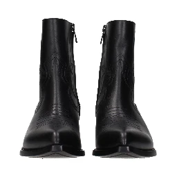 Black Leather Ankle Boots