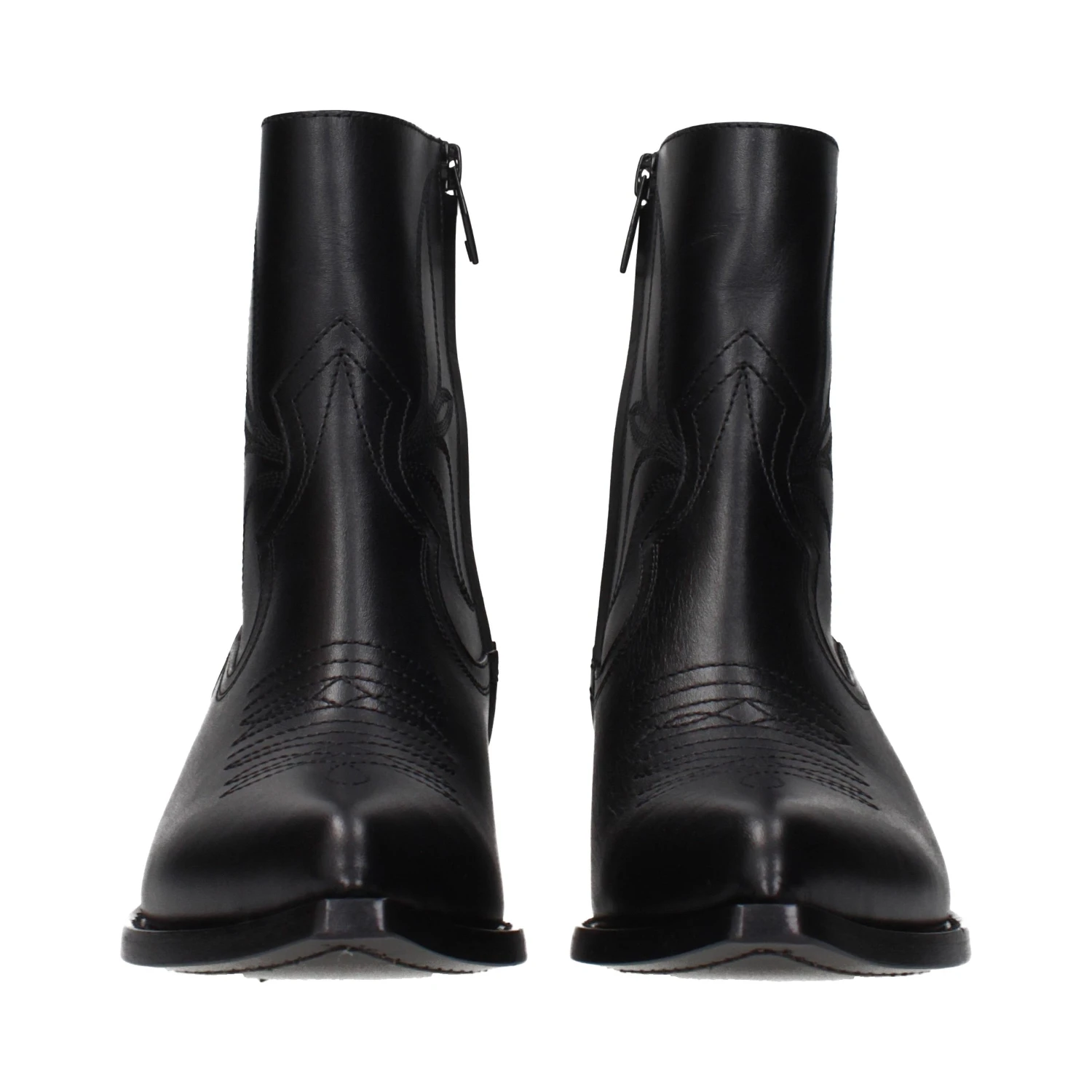 Black Leather Ankle Boots