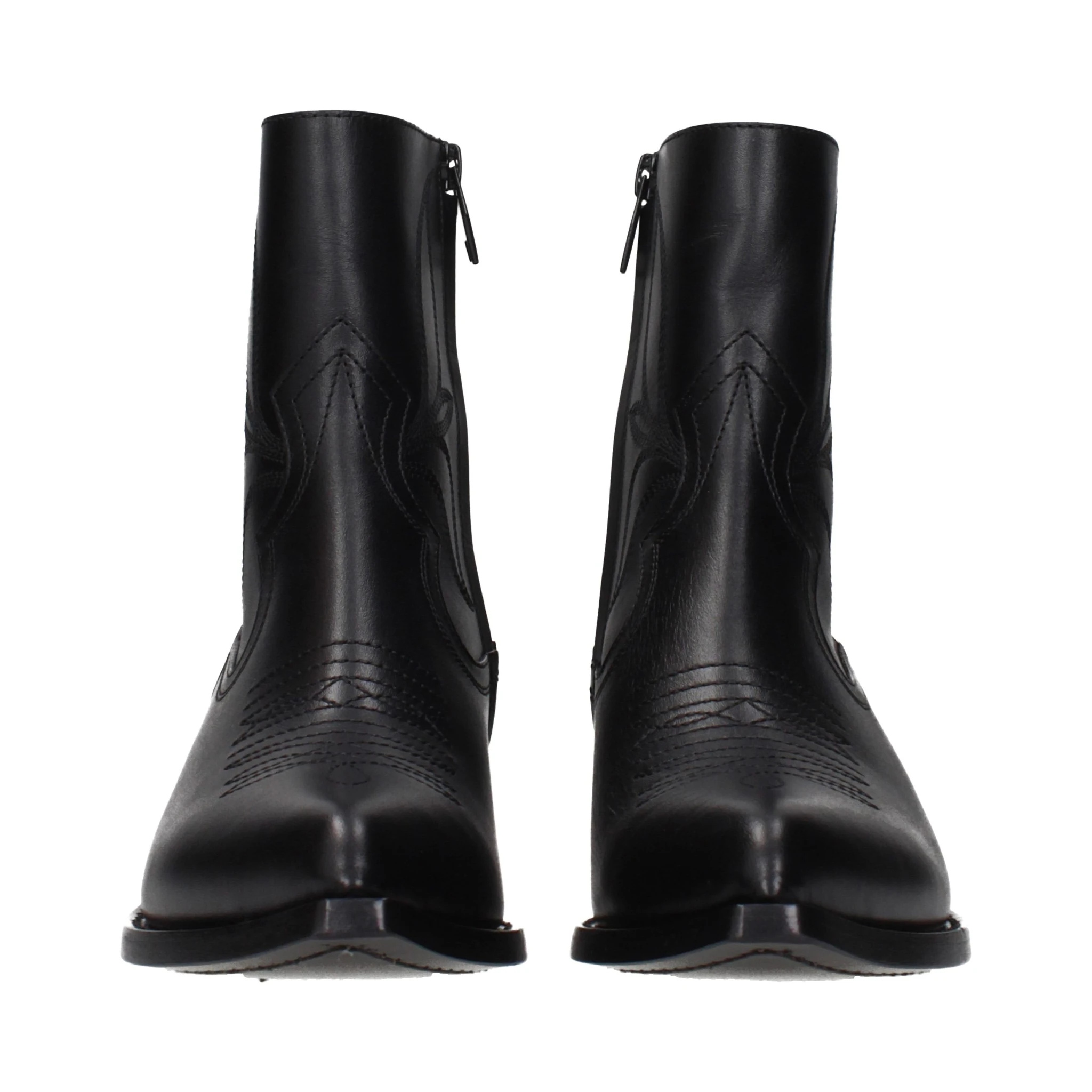 Black Leather Ankle Boots