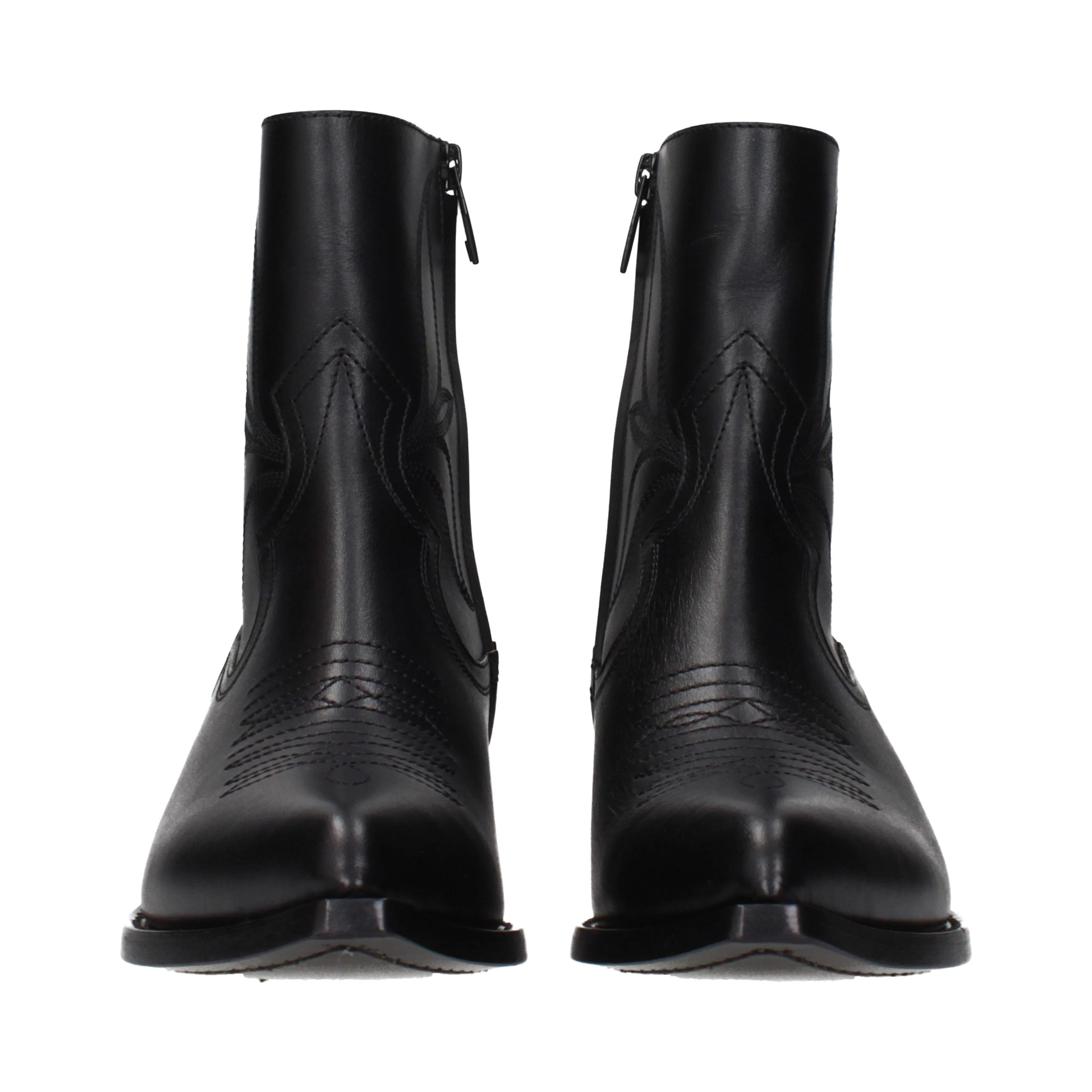 Black Leather Ankle Boots