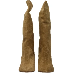 Brown Leather High Heel Boots