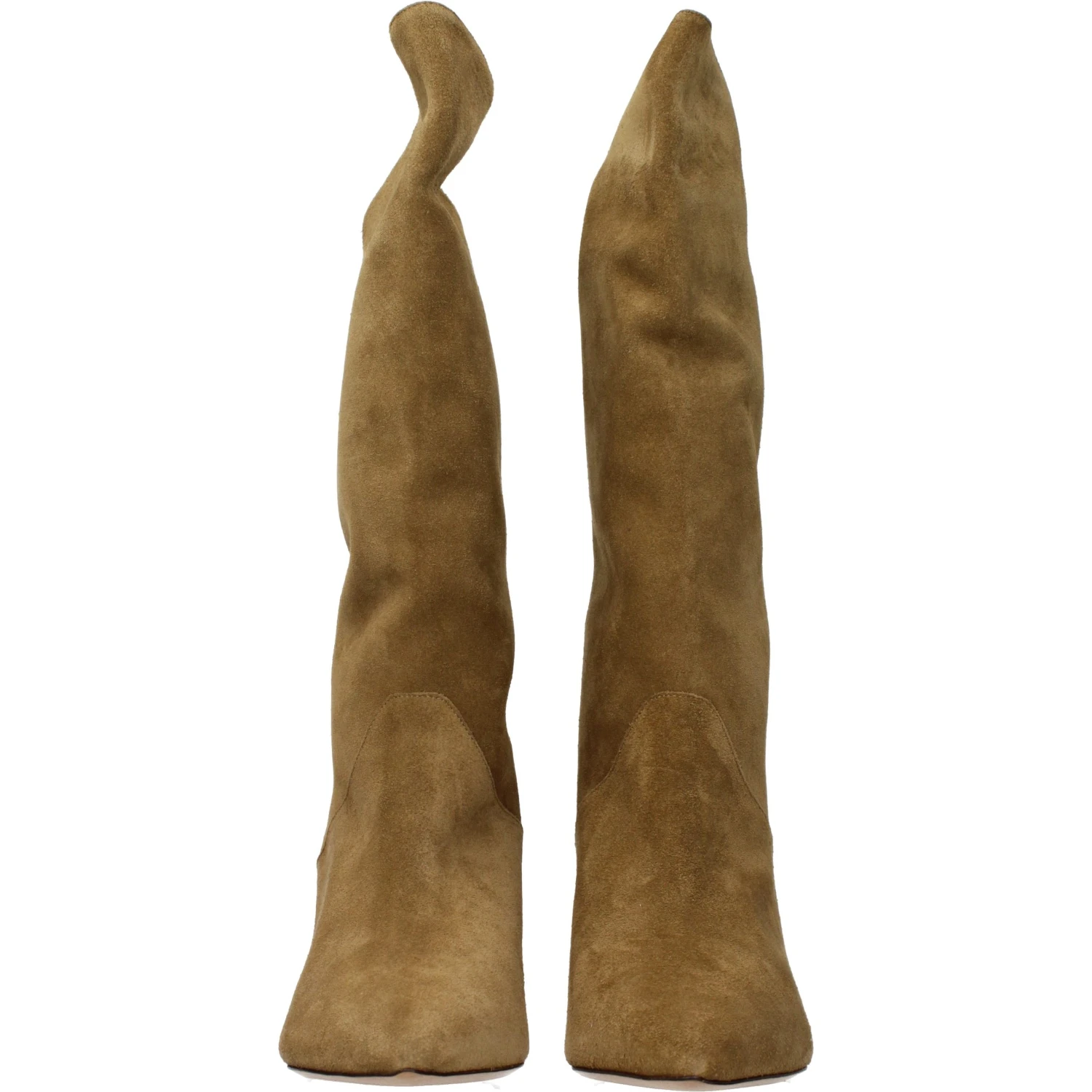 Brown Leather High Heel Boots