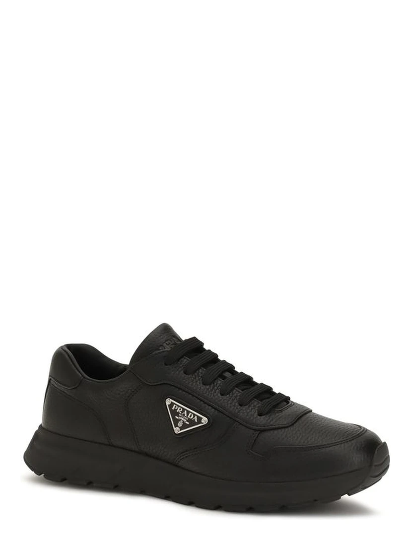 Black Polyester Athletic Sneakers