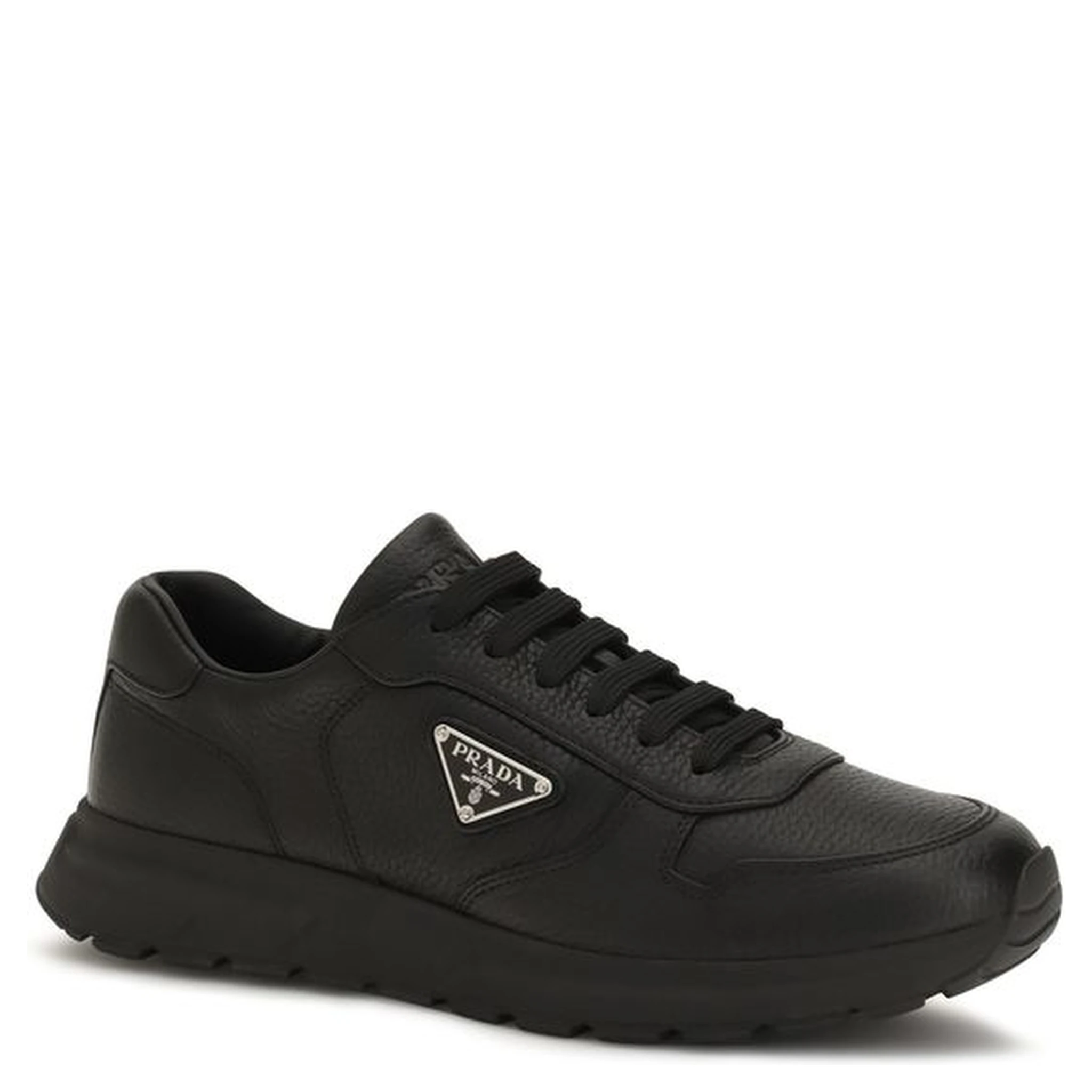 Black Polyester Athletic Sneakers