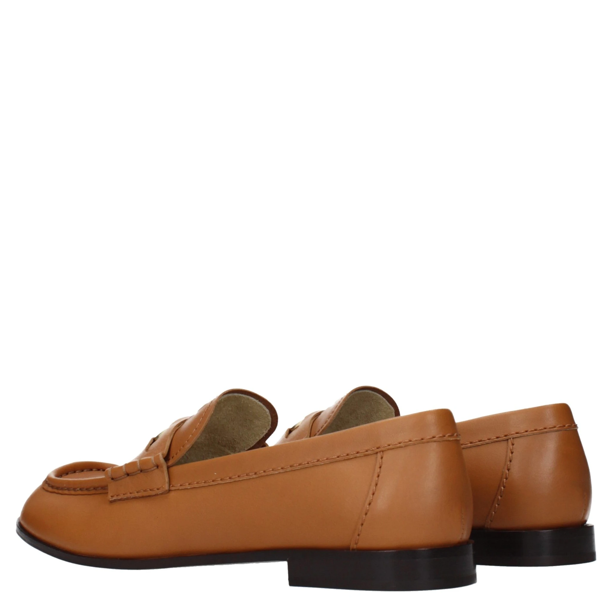 Brown Leather Slip-On Loafers