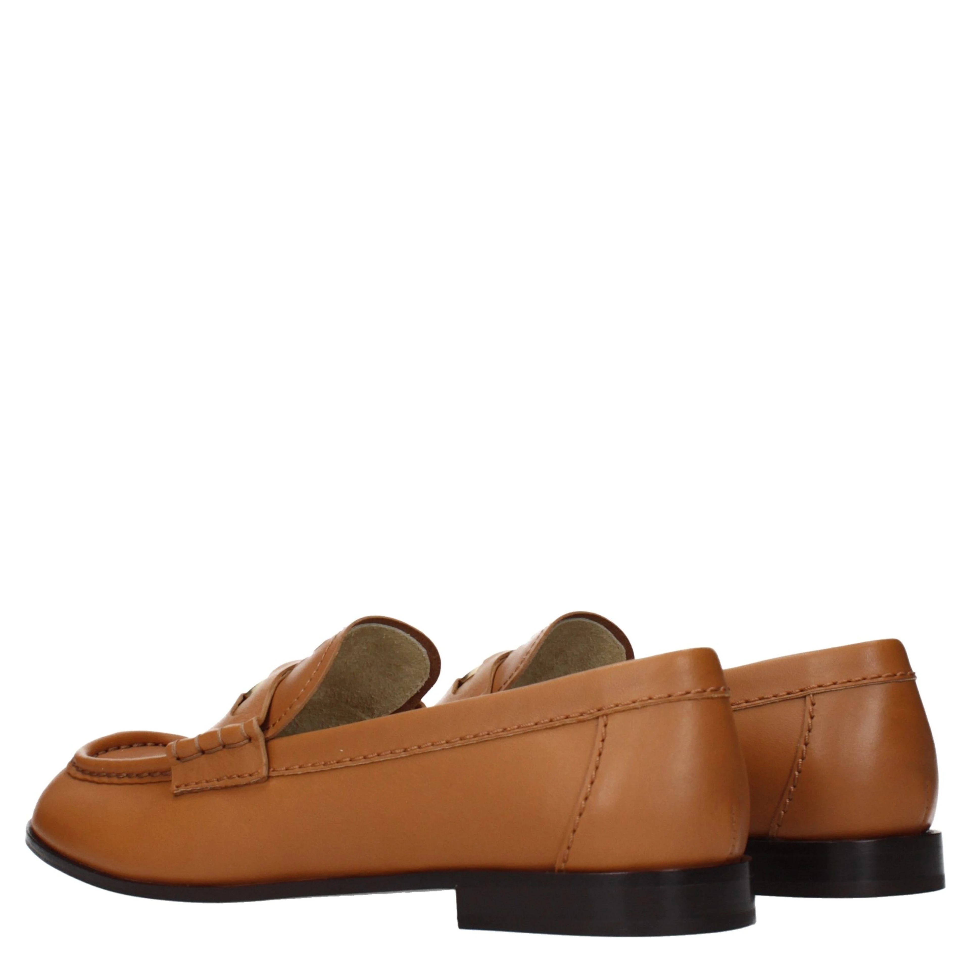 Brown Leather Slip-On Loafers