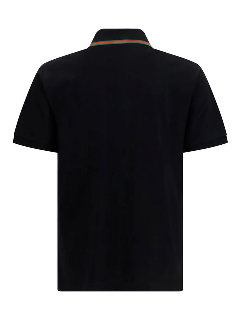Black Cotton Polo Shirt