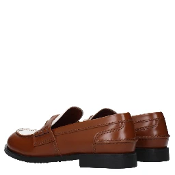 Brown Leather Slip-On Loafers